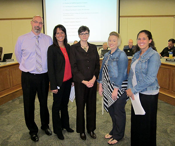 Dr. Metcalfe, Julea Ciesielski, Aimee Schade, Karen Blaha, and Kim Branham were recognized for their recent presentation at the TAP state networking meeting.  The staff members presented information regarding what Goshen Community Schools does to utilize data, including how they use it to further professional growth and learning.